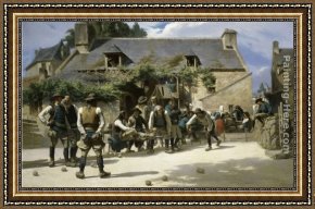 Comtesse De Tillieres Framed Paintings - Le Jeu Des Boules by Charles Giraud