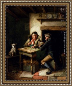 Card Player Framed Paintings - The Card Players by Charles Hunt