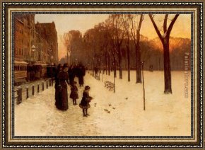Venice Twilight Framed Paintings - Boston Common at Twilight by childe hassam
