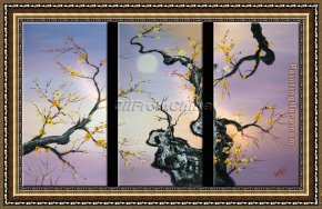 Those Blossoms You Gave So Freely 4 Framed Paintings - CPB0401 by Chinese Plum Blossom