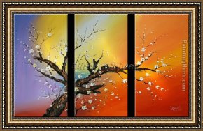 Those Blossoms You Gave So Freely 4 Framed Paintings - CPB0402 by Chinese Plum Blossom