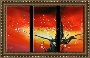 Those Blossoms You Gave So Freely 4 Framed Paintings - CPB0403 by Chinese Plum Blossom