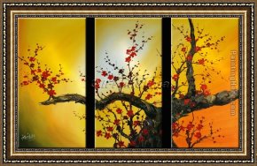 Those Blossoms You Gave So Freely 4 Framed Paintings - CPB0404 by Chinese Plum Blossom