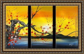Those Blossoms You Gave So Freely 4 Framed Paintings - CPB0405 by Chinese Plum Blossom