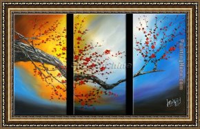 Those Blossoms You Gave So Freely 4 Framed Paintings - CPB0406 by Chinese Plum Blossom