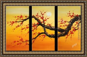 Those Blossoms You Gave So Freely 4 Framed Paintings - CPB0409 by Chinese Plum Blossom