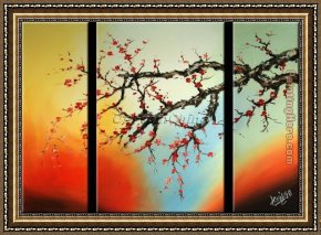 Those Blossoms You Gave So Freely 4 Framed Paintings - CPB0410 by Chinese Plum Blossom