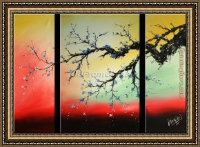 Those Blossoms You Gave So Freely 4 Framed Paintings - CPB0411 by Chinese Plum Blossom