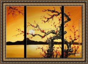 Those Blossoms You Gave So Freely 4 Framed Paintings - CPB0412 by Chinese Plum Blossom