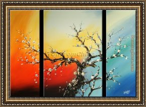 Those Blossoms You Gave So Freely 4 Framed Paintings - CPB0413 by Chinese Plum Blossom