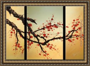 Those Blossoms You Gave So Freely 4 Framed Paintings - CPB0414 by Chinese Plum Blossom