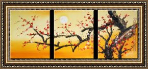 Those Blossoms You Gave So Freely 4 Framed Paintings - CPB0416 by Chinese Plum Blossom