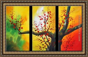 Those Blossoms You Gave So Freely 4 Framed Paintings - CPB0417 by Chinese Plum Blossom