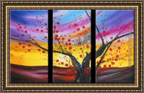 Those Blossoms You Gave So Freely 4 Framed Paintings - CPB0418 by Chinese Plum Blossom