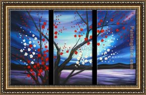 Those Blossoms You Gave So Freely 4 Framed Paintings - CPB0419 by Chinese Plum Blossom