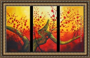 Those Blossoms You Gave So Freely 4 Framed Paintings - CPB0420 by Chinese Plum Blossom