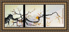 Those Blossoms You Gave So Freely 4 Framed Paintings - CPB0421 by Chinese Plum Blossom