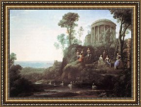 Allegory of May Triumph of Apollo Framed Paintings - Apollo and the Muses on Mount Helion by Claude Lorrain