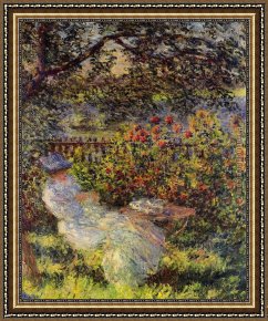 Irises in Monet's Garden Framed Paintings - Alice Hoschede in the Garden by Claude Monet