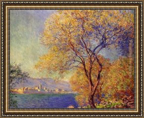 Irises in Monet's Garden Framed Paintings - Antibes Seen from the Salis Gardens 1 by Claude Monet