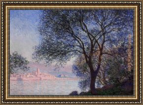 Irises in Monet's Garden Framed Paintings - Antibes Seen from the Salis Gardens 2 by Claude Monet