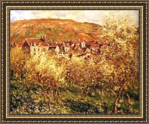 Those Blossoms You Gave So Freely 4 Framed Paintings - Apple Trees In Blossom by Claude Monet