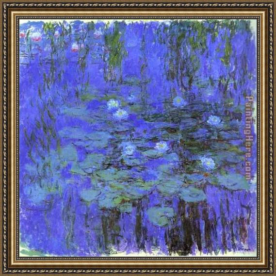 Claude Monet Blue Water Lilies Framed Painting for sale - PaintingHere.com