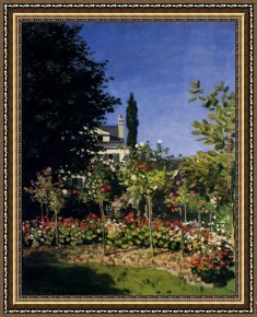 Golding Constable's Flower Garden Framed Paintings - Garden In Flower At Sainte-Adresse by Claude Monet
