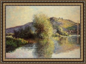 Port, Framed Paintings - Isleets at Port-Villez by Claude Monet