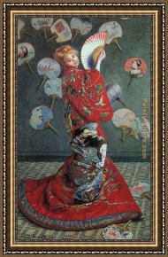 Claude Monet Framed Paintings - La Japonaise by Claude Monet