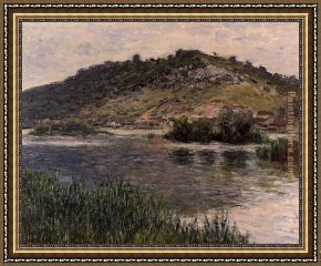 Port, Framed Paintings - Landscape at Port-Villez by Claude Monet