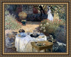 Claude Monet Framed Paintings - Monet The Luncheon by Claude Monet