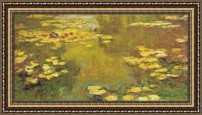 Waterlilies Framed Paintings - Pond of Waterlilies by Claude Monet