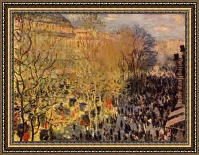 Comtesse De Tillieres Framed Paintings - The Boulevard des Capuchine by Claude Monet