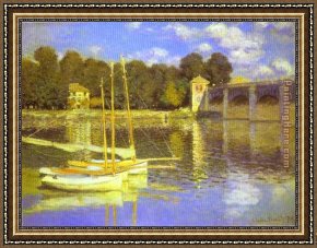 Waterlilies And Japanese Bridge Framed Paintings - The Bridge at Argenteuil by Claude Monet