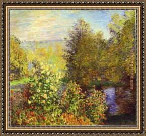 Gardens of The Vatican Framed Paintings - The Corner of the Garden at Montgeron by Claude Monet