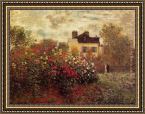 Irises in Monet's Garden Framed Paintings - The Garden at Argenteuil by Claude Monet