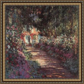 Gardens of The Vatican Framed Paintings - The garden in flower by Claude Monet