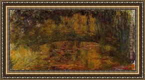 Waterlilies And Japanese Bridge Framed Paintings - The Japanese Bridge 02 by Claude Monet