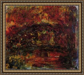 Waterlilies And Japanese Bridge Framed Paintings - The Japanese Bridge 10 by Claude Monet