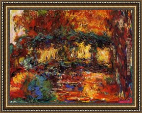 Waterlilies And Japanese Bridge Framed Paintings - The Japanese Bridge 11 by Claude Monet