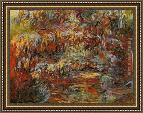 Waterlilies And Japanese Bridge Framed Paintings - The Japanese Bridge 12 by Claude Monet