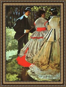 Claude Monet Framed Paintings - The Picnic by Claude Monet