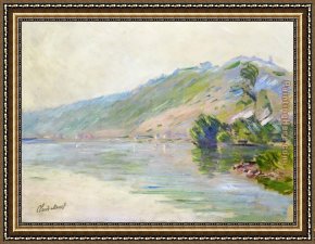 Port, Framed Paintings - The Seine at Port-Villes Clear Weather by Claude Monet