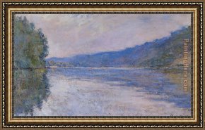 Port, Framed Paintings - The Seine at Port Villez by Claude Monet
