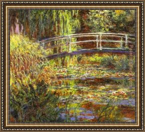 Claude Monet Framed Paintings - The Water Lily Pond by Claude Monet