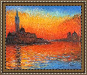 Claude Monet Framed Paintings - Venice Twilight by Claude Monet