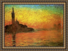 Venice Twilight Framed Paintings - Venice Twilight Dusk by Claude Monet