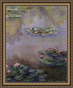 Water Lilies 1914 Framed Paintings - Water-Lilies 03 by Claude Monet