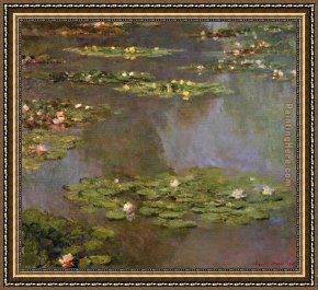 Water Lilies 1914 Framed Paintings - Water-Lilies 05 by Claude Monet